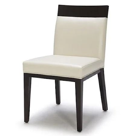 Casual Dining Chair with Wood Trim